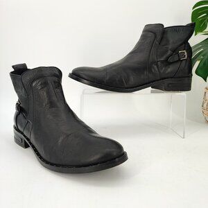 Freda Salvador Women's Black Leather Ankle Booties Size 9.5